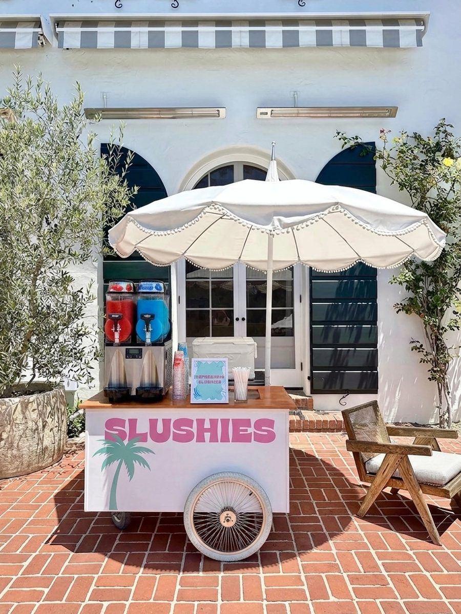 58 Hester branded slushie cart with frozen slushies at a Southern California event